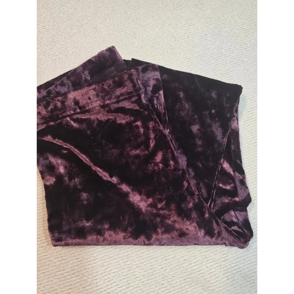 Old Navy Girls Crushed Velvet Leggings Purple Plum Size Large 10-12 Stretch Pant
